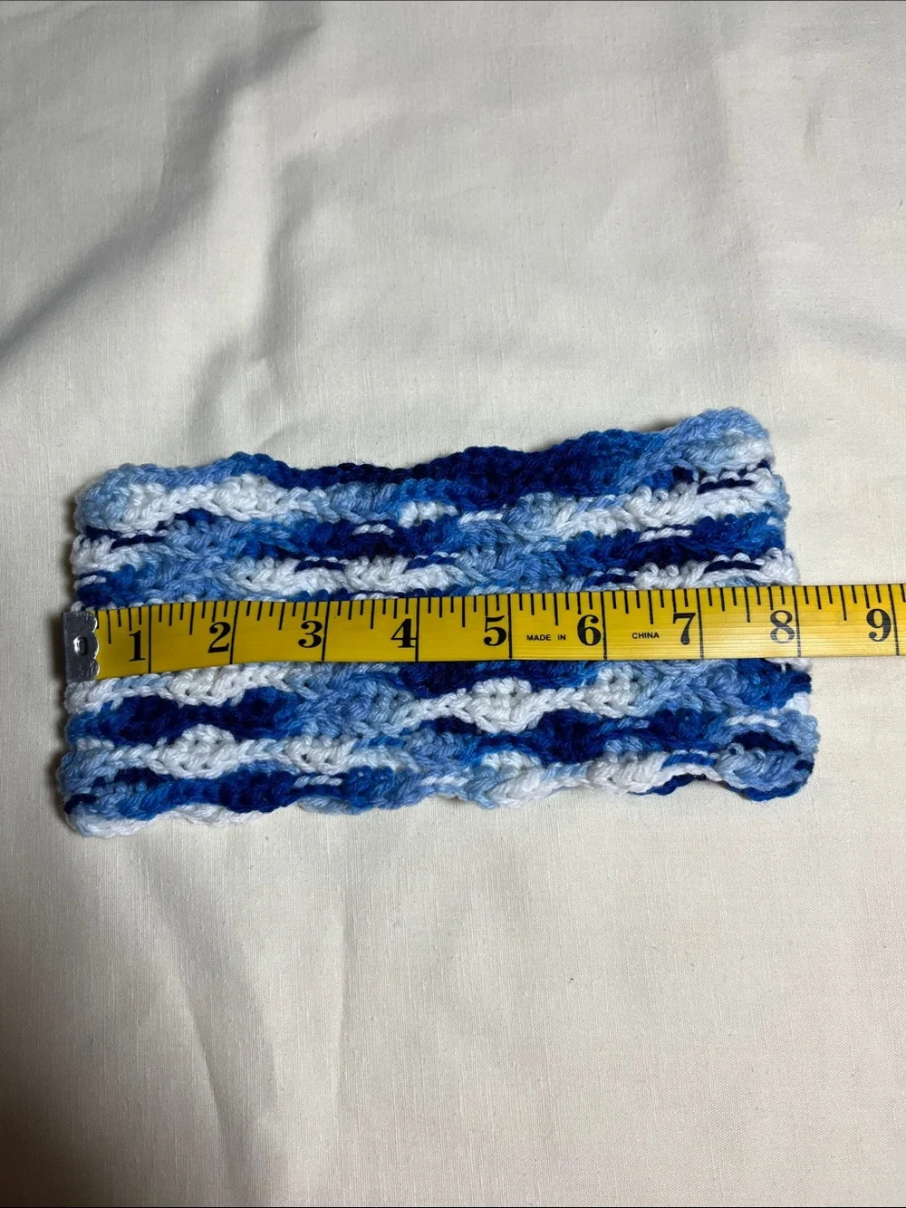 Handmade Blue Crochet Children’s Small Ear Warmer